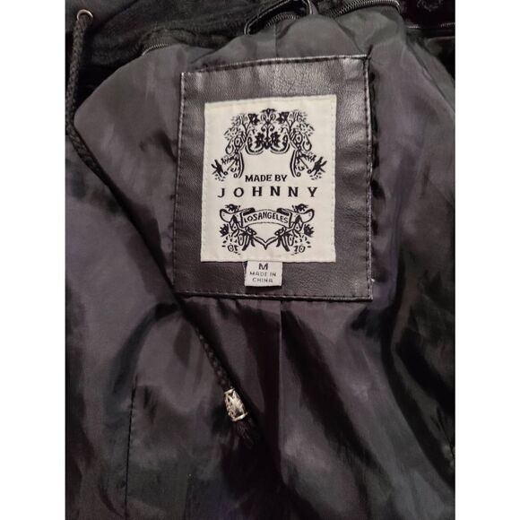 Johnny by MBJ Faux Leather Jacket With Sweatshirt Insert - Picture 7 of 8